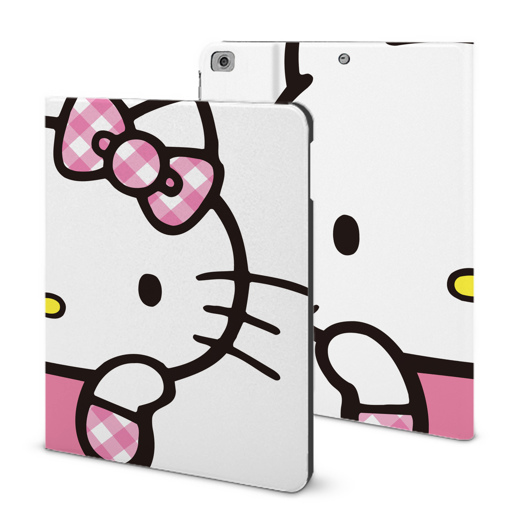 （画像用） Hello Kitty ハローキティ IPad ケース ブック型 PUレザー TPU 耐衝撃 軽量 薄型 ペン収納なし 全面保護 IPad 各モデル対応